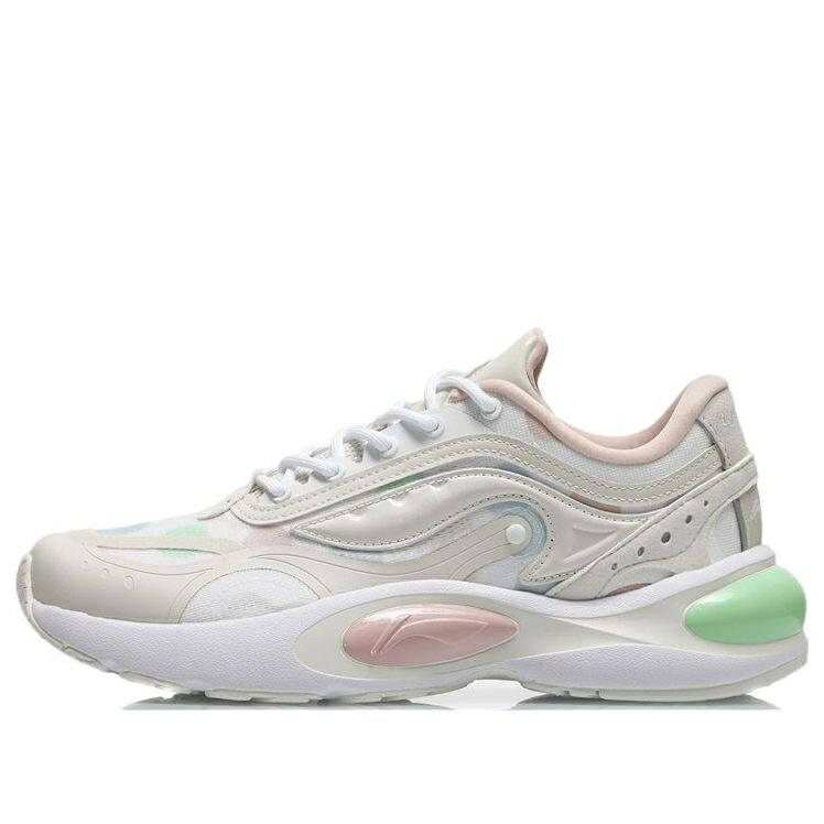 リーニン 白いこと 白いこと ベージュ サクラ色 緑 緑であること \u0027PEARL WHITE\u0027 スニーカー レディース LI-NING (WMNS) V8 ARHR056-5 / WHITE BEIGE PINK GREEN