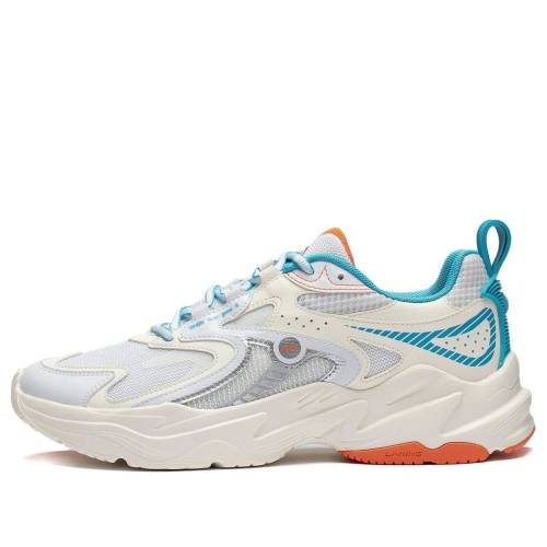 リーニン 白いこと 白いこと ベージュ 青み 青色 橙 オレンジ色 \u0027CREAM BLUE\u0027 スニーカー メンズ LI-NING METEOR WHITE ARXT009-2 / WHITE BEIGE BLUE ORANGE