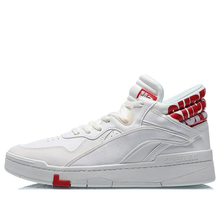リーニン ミッド 白色 ホワイト 赤 レッド 'WHITE RED' スニーカー メンズ LI-NING SUPERWAVE MID AGCQ179-1 / WHITE RED