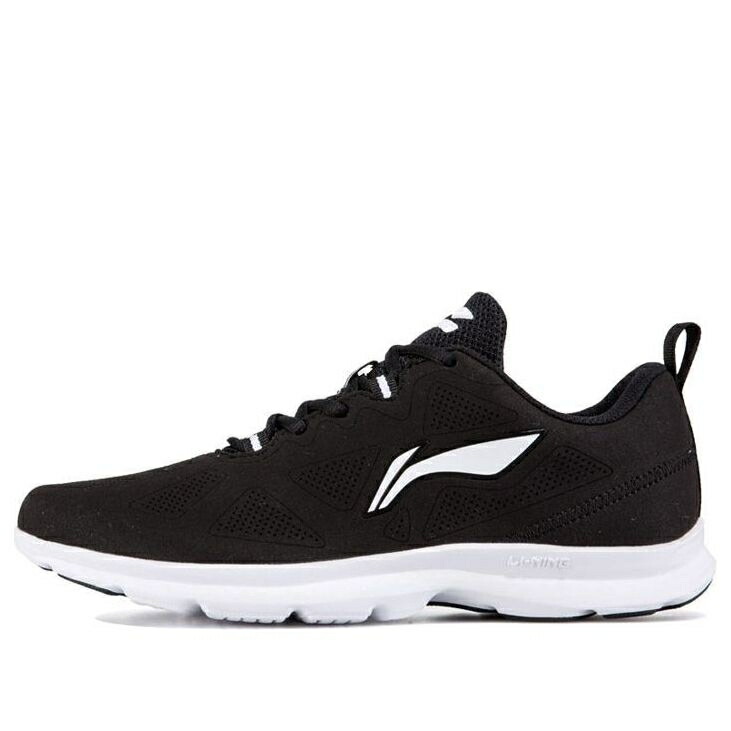 リーニン スニーカー 運動靴 黒色 ブラック 白色 ホワイト BLACK WHITE スニーカー メンズ LI-NING LIGHTWEIGHT RUNNING SHOES ARBN245-5 / BLACK WHITE
