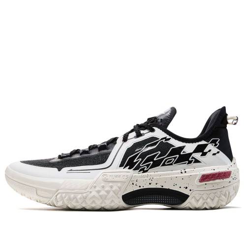 リーニン 黒色 ブラック 白色 ホワイト 赤 レッド 'BLACK FLAME' スニーカー メンズ LI-NING JIE AO LOW ABFU019-6 / BLACK WHITE RED
