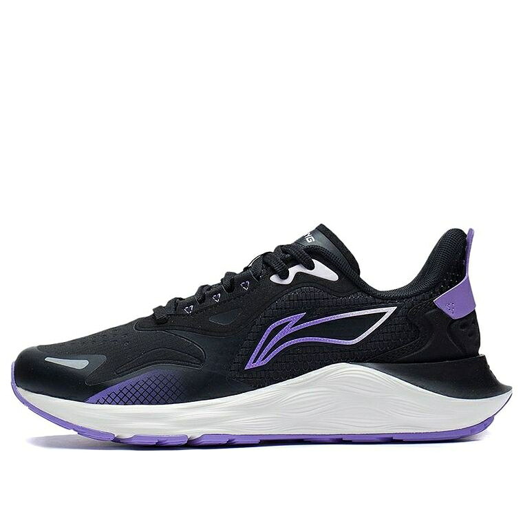 リーニン スニーカー 運動すること靴 黒いこと 黒いこと 紫 パープル 白いこと 白いこと \u0027BLACK PURPLE\u0027 スニーカー レディース LI-NING (WMNS) DAILY RUNNING CLOUDS SHOES ARSS014-1 / BLACK PURPLE WHITE