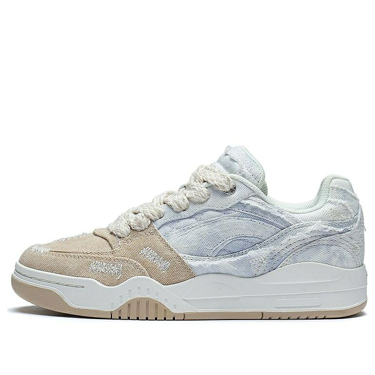 リーニン 白色 ホワイト 灰色 グレー 'GREY TAN' スニーカー レディース LI-NING (WMNS) MOON WHITE AGCS427-6 / GREY TAN