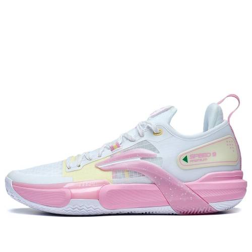 リーニン スピード 白色 ホワイト ピンク WHITE PINK スニーカー メンズ LI-NING SPEED 9 PRM ABAT023-1 / WHITE PINK