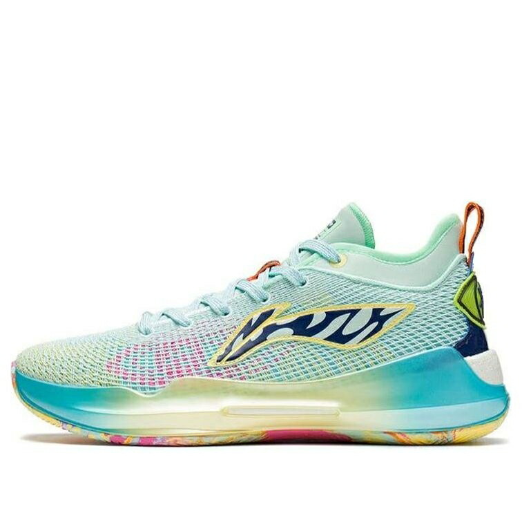 リーニン サーティーン ウェーブ ウェイブ 緑 グリーン 青色 ブルー WATER GREEN スニーカー メンズ LI-NING YUSHUAI 13 LOW WAVE ABAQ013-17 / GREEN BLUE