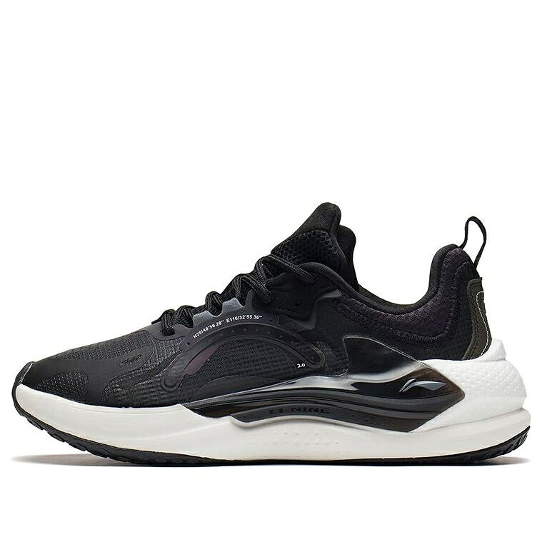 リーニン 白いこと 白いこと \u0027BLACK WHITE\u0027 スニーカー メンズ LI-NING SPARK 3 AGLS061-3 / BACK WHITE