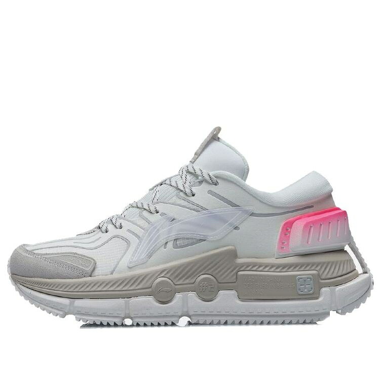 リーニン 白いこと 白いこと 薄墨色 薄墨色 さくら色 \u0027GREY PINK\u0027 スニーカー メンズ LI-NING SUN CHASER ESSENTIAL ARHR083-2 / WHITE GREY PINK