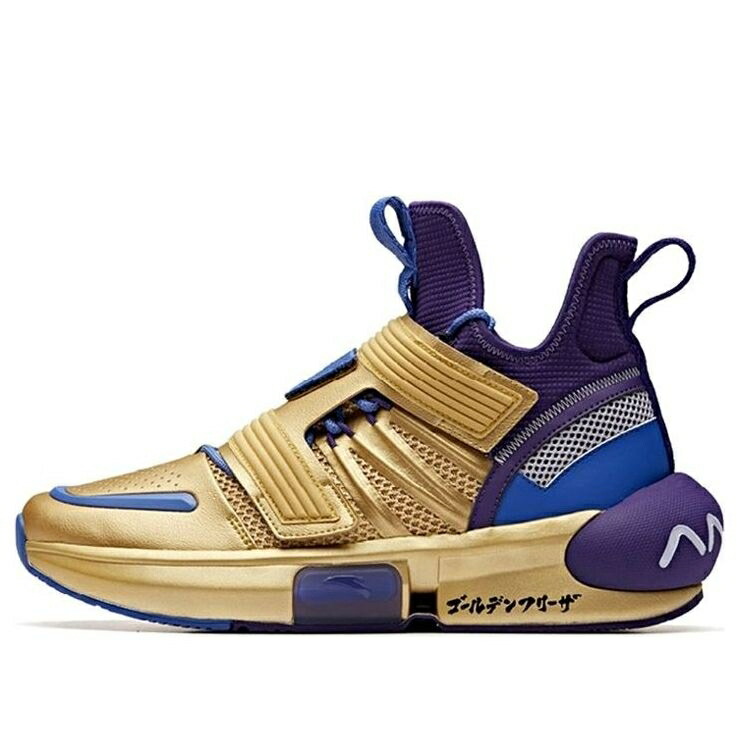 ドラゴン バスケットボール スニーカー 運動靴 紫 パープル ゴールド 青色 ブルー GOLD FRIEZA スニーカー メンズ ANTA X DRAGON BALL SUPER BASKETBALL SHOES 11941602-3 / PURPLE GOLD BLUE