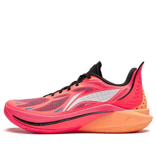 リーニン 赤 レッド 橙 オレンジ 白色 ホワイト 黒色 ブラック C.J. NEON ORANGE スニーカー メンズ LI-NING SONIC 12 MCCOLLUM RED ABAU019-7 / NEON RED ORANGE WHITE BLACK