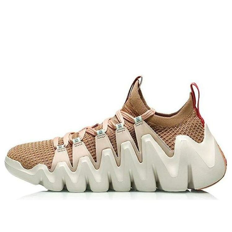 リーニン クレイジー 幽客 赤銅色 赤銅色 ベージュ \u0027LIGHT BEIGE\u0027 スニーカー レディース LI-NING (WMNS) CRAZY RUN FLEX BROWN ARKR008-3 / LIGHT BROWN BEIGE