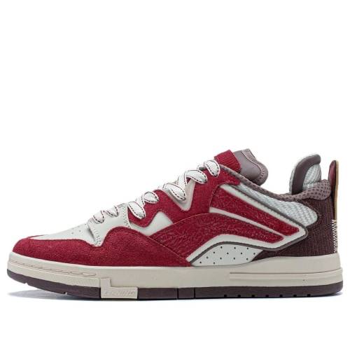 リーニン ウェーブ ウェイブ プロ ワイン色 バーガンディー 灰色 グレー ベージュ 'CHINESE YEAR' スニーカー メンズ LI-NING WAVE PRO NEW AECU001-2 / BURGUNDY GREY BEIGE|スニケス