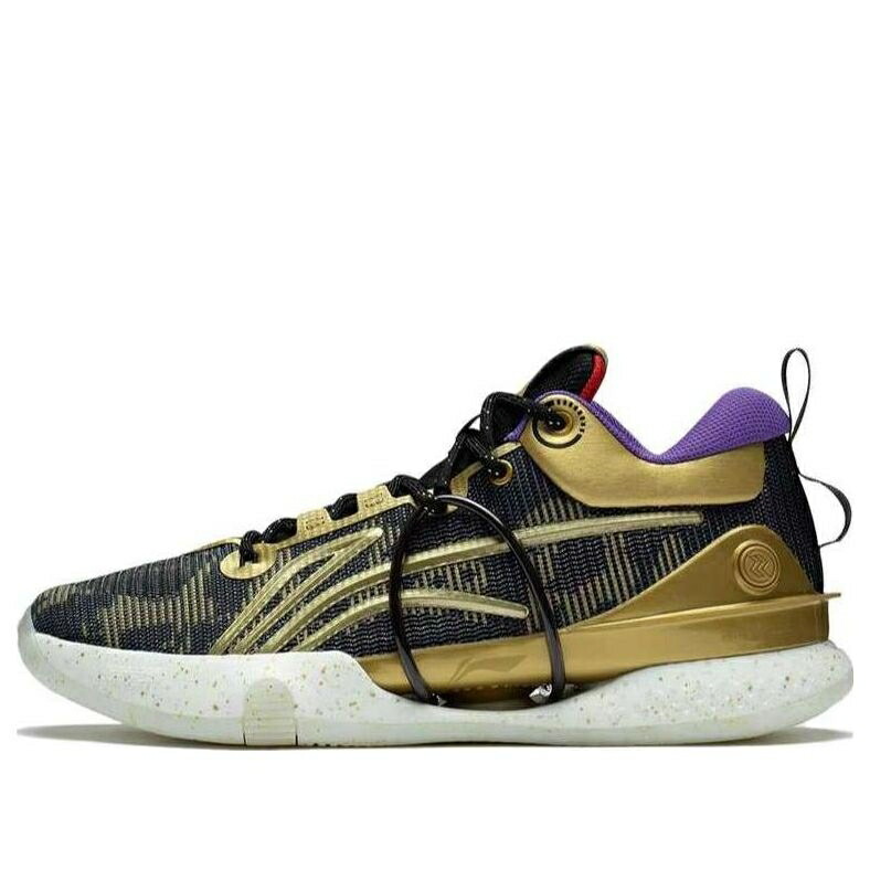 リーニン スピード プレミアム 黒色 ブラック ゴールド 紫 パープル BLACK GOLD スニーカー メンズ LI-NING SPEED 8 PREMIUM ABAS015-5 / BLACK GOLD PURPLE