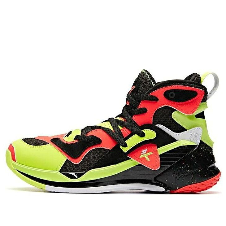 ライム 緑 グリーン 赤 レッド 黒色 ブラック 'DISRUPTIVE' スニーカー メンズ ANTA KLAY THOMPSON 4 XMAS 11911102R-1 / LIME GREEN RED BLACK｜スニケス