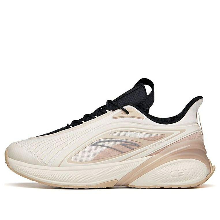 スニーカー 運動靴 ベージュ 黒色 ブラック 2.0 'BEIGE BLACK' スニーカー メンズ ANTA C37 SOFT RUNNING SHOES 112135537R-2 / BEIGE BLACK|スニケス