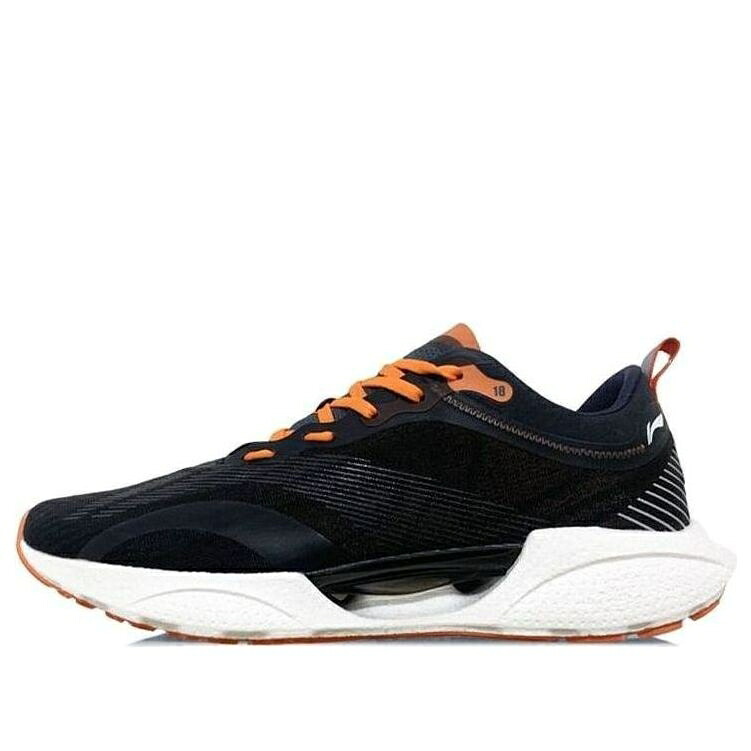 リーニン 黒色 ブラック 橙 オレンジ 白色 ホワイト 'BLACK ORANGE' スニーカー メンズ LI-NING SUPER LIGHT 18 ARMR007-11 / BLACK ORANGE WHITE
