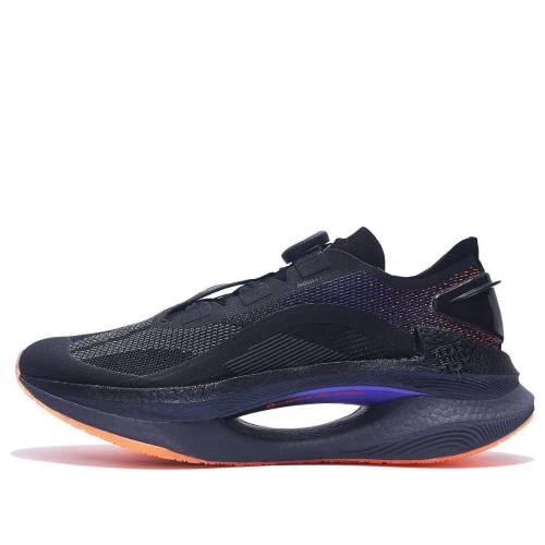 リーニン 黒色 ブラック 紫 パープル 橙 オレンジ 'BLACK PURPLE' スニーカー メンズ LI-NING ESSENTIAL ARRS001-14 / BLACK PURPLE ORANGE｜スニケス
