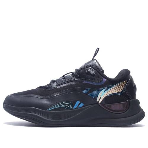 リーニン 黒色 ブラック 青色 ブルー 'BLACK BLUE' スニーカー メンズ LI-NING YUNJI AGLS107-1 / BLACK BLUE