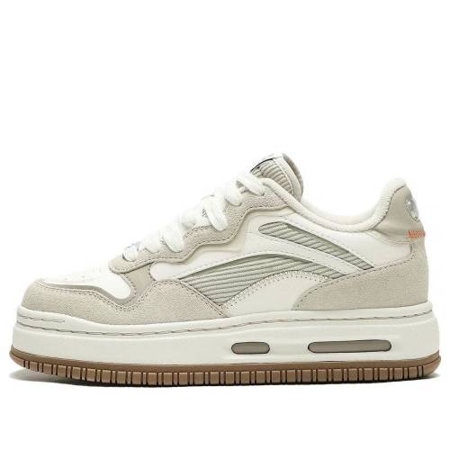 リーニン 薄墨色 薄墨色 白いこと 白いこと 赤銅色 赤銅色 \u0027GREY WHITE\u0027 スニーカー レディース LI-NING (WMNS) FUTURE C1 AGCT028-4 / GREY WHITE BROWN