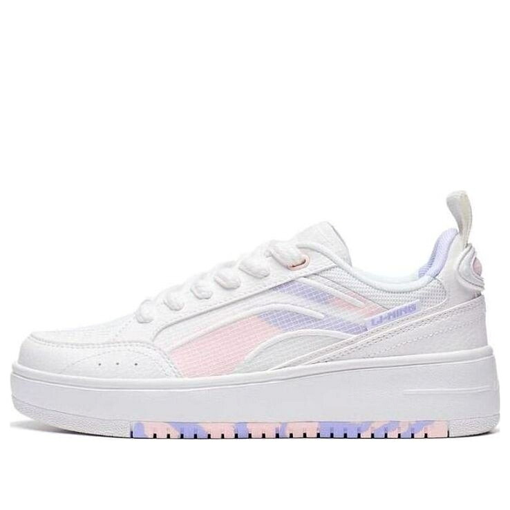 リーニン 生活スタイル 滑る スニーカー 運動すること靴 紫 パープル 白いこと 白いこと サクラ色 \u0027WHITE PINK\u0027 スニーカー レディース LI-NING (WMNS) LIFESTYLE SKATE SHOES PURPLE AGCT142-4 / WHITE PURPLE PINK