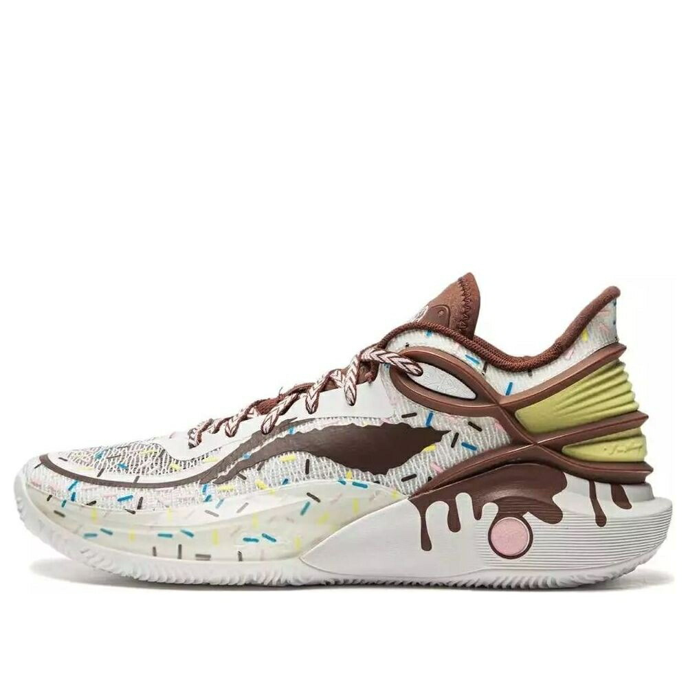 リーニン 白いこと 白いこと サクラ色 黄味がかった 黄色 C.J. \u0027DOUGHNUT\u0027 スニーカー メンズ LI-NING MCCOLLUM CJ3 ABAU007-16 / WHITE CHOCOLATE PINK YELLOW