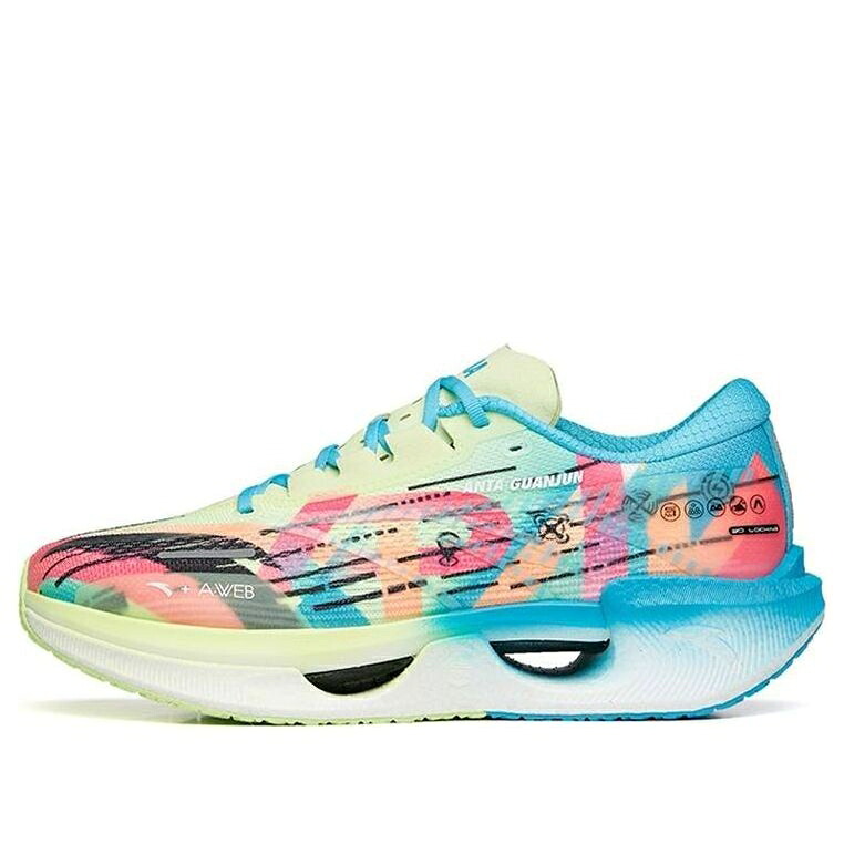 ぼうぜん自失 緑 緑であること 青味 青み サクラ色 \u0027NEON BLUE\u0027 スニーカー メンズ ANTA SHOCK THE WAVES GREEN 112255599A-7 / NEON GREEN BLUE PINK