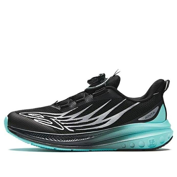 スニーカー 運動靴 黒色 ブラック 銀色 シルバー 青色 ブルー 'BLACK BLUE' ジュニア キッズ ANTA (GS) RUNNING SHOES 312345530-4 / BLACK SILVER BLUE ベビー マタニティ スニーカー｜スニケス