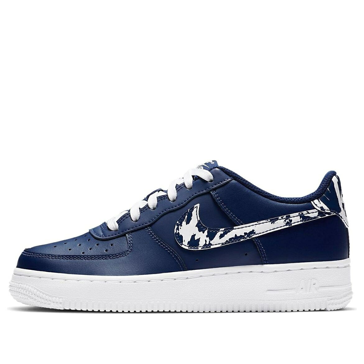 ナイキ スウッシュ スウォッシュ 青色 ブルー 白色 ホワイト エアフォース 'SPLATTER VOID' ジュニア キッズ NIKE (GS) AIR FORCE 1 LV8 SWOOSH - BLUE CZ7878-400 / BLUE WHITE ベビー マタニティ スニーカー|スニケス