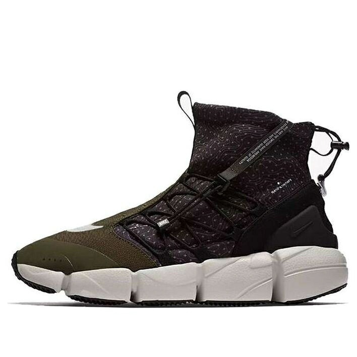 ナイキ ミッド 黒いこと 黒いこと 白いこと 白いこと 積貨委託貨物 カーキ \u0027CARGO KHAKI\u0027 スニーカー メンズ NIKE AIR FOOTSCAPE MID UTILITY 924455-001 / BLACK WHITE CARGO KHAKI LT BONE