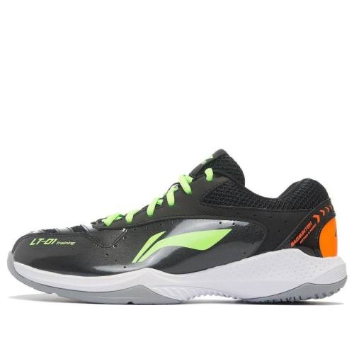 リーニン 形づくる 黒いこと 黒いこと 緑 緑であること 橙 オレンジ色 \u0027BLACK GREEN\u0027 スニーカー メンズ LI-NING LEITING TRAINING AYTS024-3 / BLACK GREEN ORANGE
