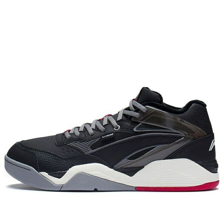 リーニン 黒いこと 黒いこと 薄墨色 薄墨色 赤 赤いこと 白いこと 白いこと \u0027BLACK GREY\u0027 スニーカー メンズ LI-NING LN BBS AGCS319-3 / BLACK GREY RED WHITE