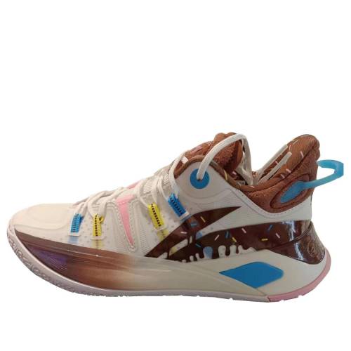 リーニン 白いこと 白いこと 赤銅色 赤銅色 サクラ色 \u0027DONUT\u0027 スニーカー メンズ LI-NING CJ2 MCCOLLUM SNEAKERS ABAS001-10 / WHITE BROWN PINK