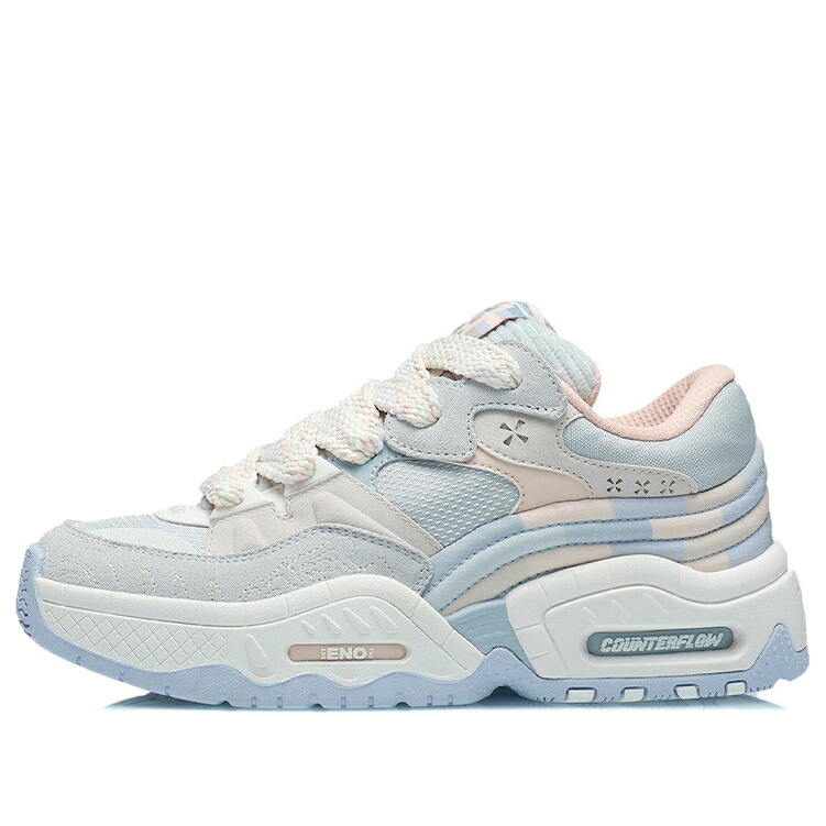 リーニン 薄墨色 薄墨色 青み 青色 \u0027SMOKE BLUE\u0027 スニーカー レディース LI-NING (WMNS) CF THE ONE GREY AGCR438-5 / GREY BLUE