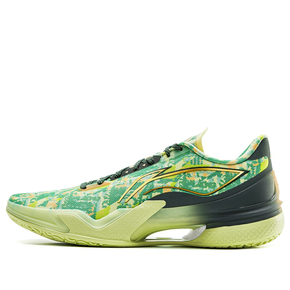 リーニン 緑 緑であること ゴールド 薄墨色 薄墨色 \u0027WINTER PLUM\u0027 スニーカー メンズ LI-NING LIREN 5 LOW FRIENDS PINE BAMBOO ABAU101-9 / GREEN GOLD GREY