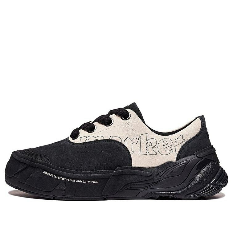 リーニン 黒いこと 黒いこと ベージュ \u0027BLACK BEIGE\u0027 スニーカー メンズ LI-NING X MARKET WUJI AZGS167-3 / BLACK BEIGE