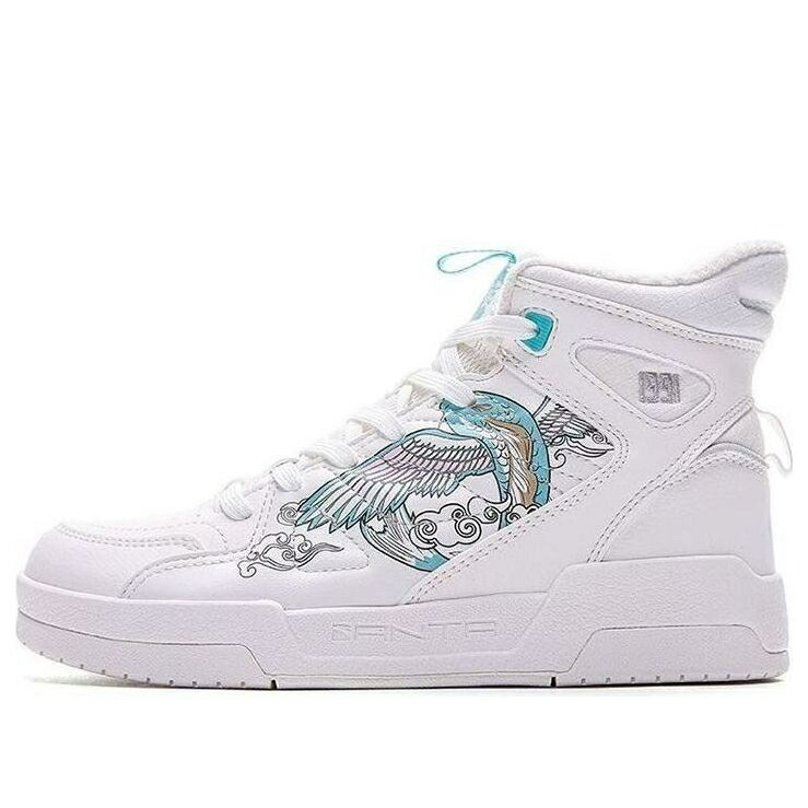 カジュアル スニーカー 運動靴 白色 ホワイト 青色 ブルー カジュアルスニーカー 'WHITE BLUE' スニーカー レディース ANTA (WMNS) FASHION HIGH-TOP CASUAL SHOES 122048050-3 / WHITE BLUE
