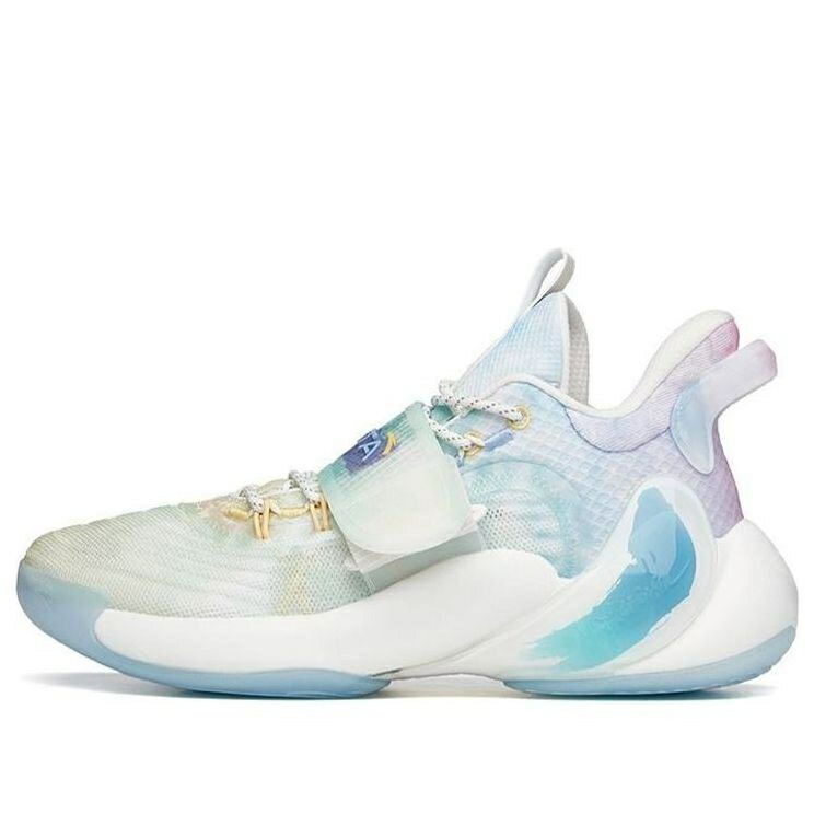 バスケットボール スニーカー 運動靴 白色 ホワイト 緑 グリーン 青色 ブルー 黄色 イエロー 3.0 'SALTY LEMON' スニーカー メンズ ANTA KT SPLASH LOW BASKETBALL SHOES 112121604S-7 / WHITE GREEN BLUE YELLOW