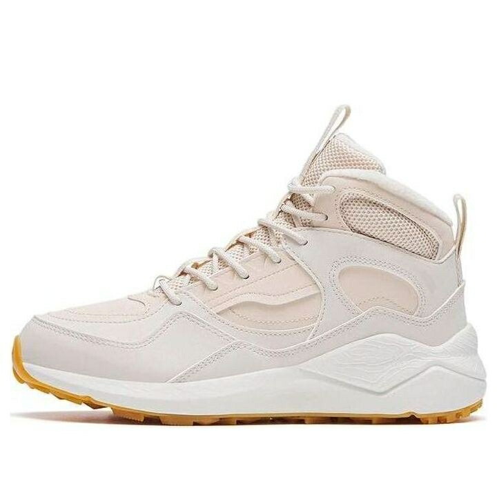 ハイ カジュアル スニーカー 運動靴 白色 ホワイト ピンク ベージュ カジュアルスニーカー WHITE PINK スニーカー レディース ANTA (WMNS) FLEECED HIGH TOP CASUAL SHOES 122248992-1 / WHITE PINK BEIGE