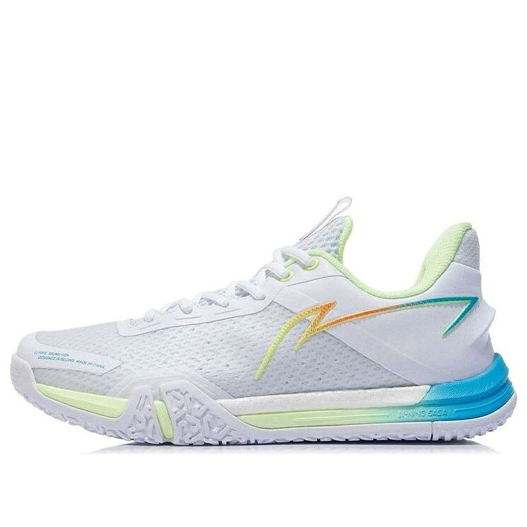 リーニン 白いこと 白いこと 緑 緑であること 青味 青み \u0027WHITE GREEN\u0027 スニーカー メンズ LI-NING GROUND FLYING SE LIGHT AYZS014-2 / WHITE GREEN BLUE
