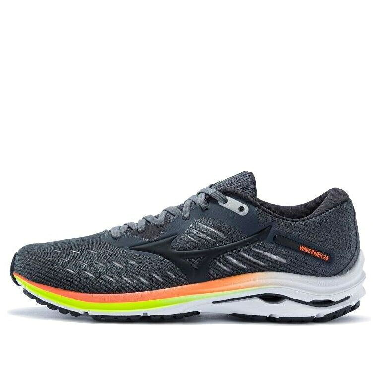 ミズノ 縮くれる ウェイブ 黒いこと 黒いこと 橙 オレンジ色 \u0027CASTLE ORANGE\u0027 スニーカー メンズ MIZUNO WAVE RIDER 24 ROCK SOLAR J1GC200316 / BLACK ORANGE