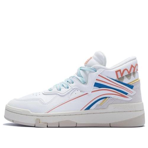 リーニン ミッド 赤 赤いこと 白いこと 白いこと 青み 青色 \u0027WHITE BLUE\u0027 スニーカー レディース LI-NING (WMNS) MID PRM RED AGCS152-4 / WHITE RED BLUE
