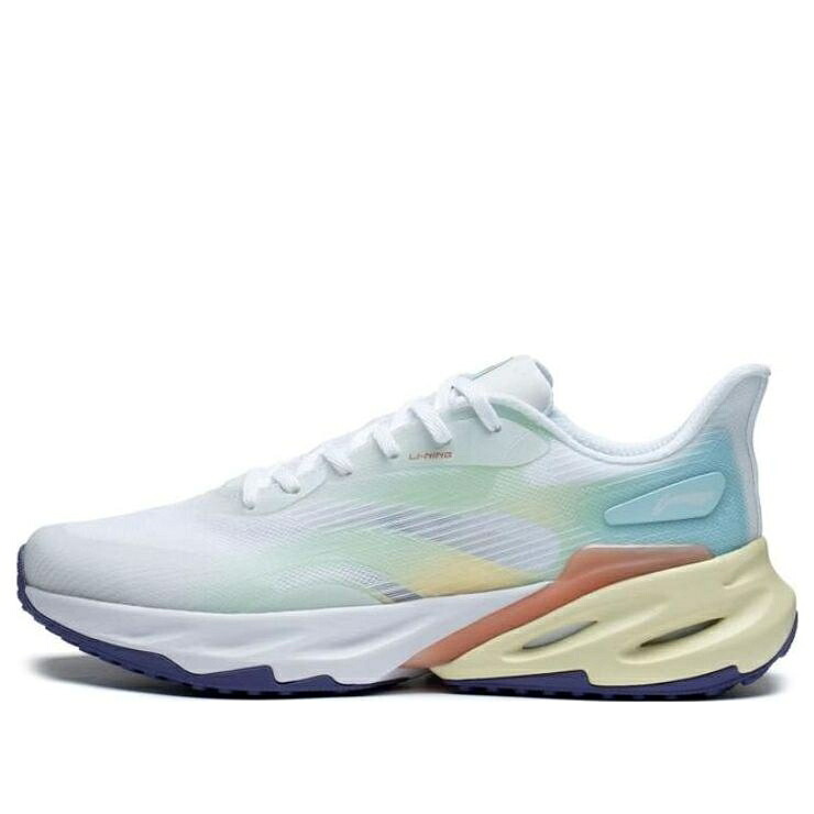 リーニン 青色 ブルー 白色 ホワイト 緑 グリーン 橙 オレンジ 2.0 'WHITE TEAL' スニーカー メンズ LI-NING YUEDONG BLUE ARST027-1 / WHITE BLUE GREEN ORANGE｜スニケス