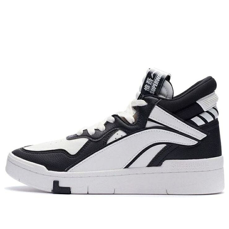 リーニン ミッド 白いこと 白いこと 黒いこと 黒いこと \u0027SNOW BLACK\u0027 スニーカー レディース LI-NING (WMNS) SUPERWAVE MID WHITE AGCR234-3 / WHITE BLACK