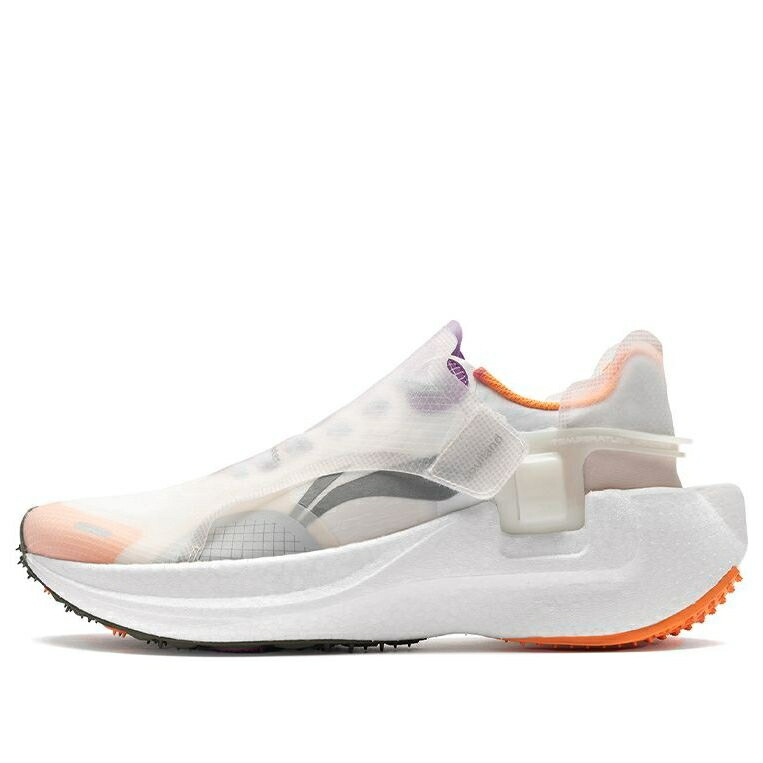 リーニン レンジャー 白色 ホワイト 橙 オレンジ 'NATURAL ORANGE' スニーカー レディース LI-NING (WMNS) WIND RANGER X SOULLAND ARHQ356-1 / WHITE ORANGE
