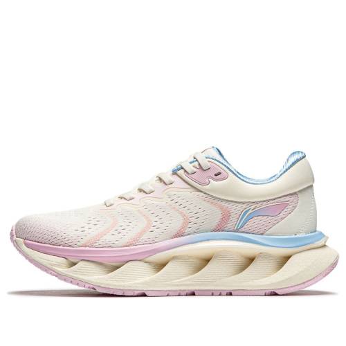 リーニン ベージュ サクラ色 青碧 青碧 \u0027MARSHMALLOW\u0027 スニーカー レディース LI-NING (WMNS) ARC CRC AZGU006-6 / BEIGE PINK BLUE