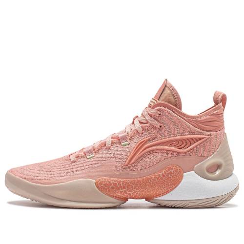 リーニン ご機嫌 さくら色 橙 オレンジ色 白いこと 白いこと \u0027CBA GAMES\u0027 スニーカー メンズ LI-NING YUSHUAI 18 HIGH ALL-STAR ABAU009-4 / PINK ORANGE WHITE