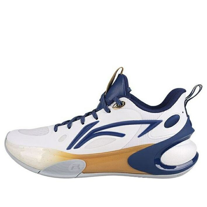 リーニン 白いこと 白いこと 青み 青色 ゴールド \u0027NANJING\u0027 スニーカー メンズ LI-NING YUSHUAI 17 LOW CBA ABAT127-10 / WHITE BLUE GOLD
