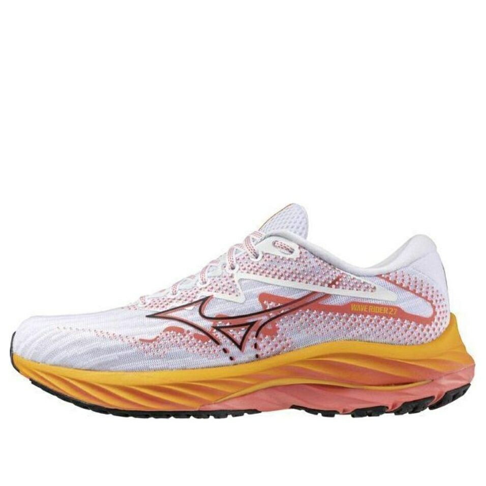 ミズノ ウェーブ ウェイブ 白色 ホワイト 橙 オレンジ 'WHITE ORANGE' スニーカー レディース MIZUNO (WMNS) WAVE RIDER 27 J1GD230371 / WHITE ORANGE