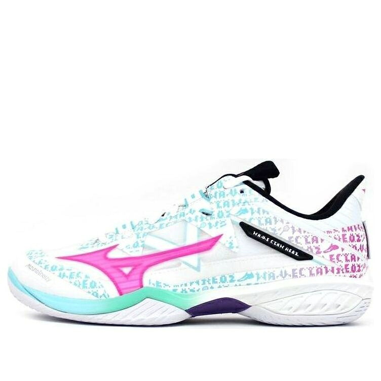 ミズノ ウェーブ ウェイブ ネオ 白色 ホワイト 紫 パープル 緑 グリーン 'WHITE PURPLE' スニーカー メンズ MIZUNO WAVE CLAW NEO 2 71GA227030 / WHITE PURPLE GREEN