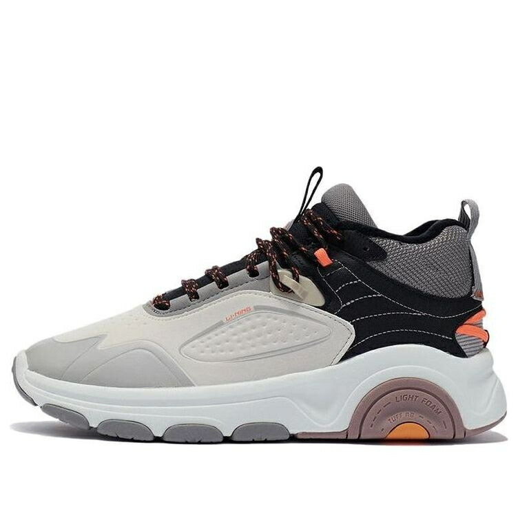 リーニン 灰色 グレー 白色 ホワイト 黒色 ブラック 橙 オレンジ 'GREY WHITE' スニーカー メンズ LI-NING WARMFRONT AGLR239-1 / GREY WHITE BLACK ORANGE