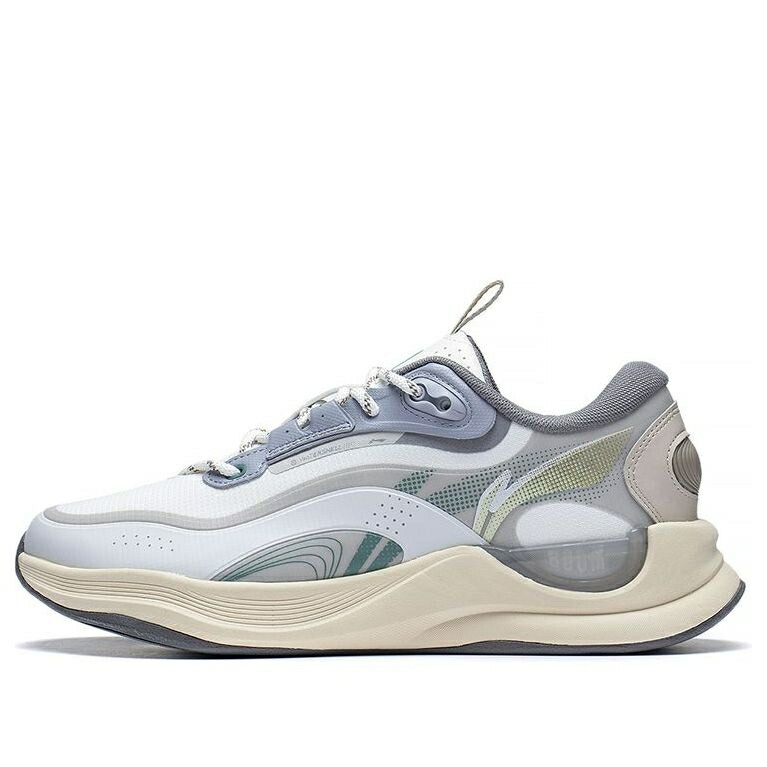 リーニン 皮膚軟化剤 薄墨色 薄墨色 白いこと 白いこと \u0027GREY WHITE\u0027 スニーカー メンズ LI-NING YUNJI CREAM AGLS107-2 / GREY WHITE